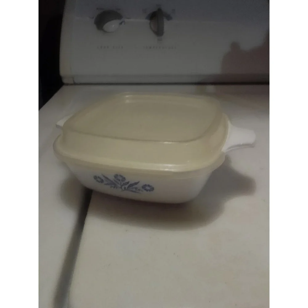 Vintage Corelle Corning Ware Blue Corn Flower P-41 Petite Pan U.S.A With Lid